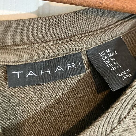Tahari lightweight sweatshirt, long sleeve, olive green, great condition, medium - Picture 4 of 4